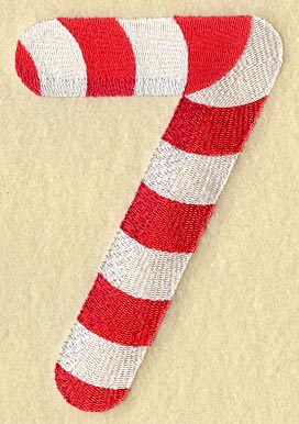 Candy Cane Number 7 - 5 inch – Embroidery Library