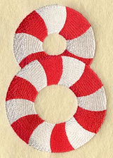 Candy Cane Number 8 - 5  inch