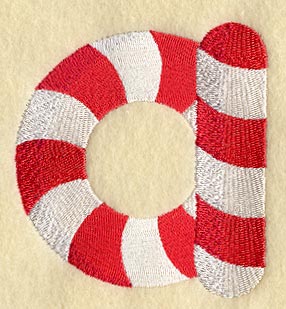 Candy Cane Lower Case Letter a - 5 inch