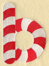 Candy Cane Lower Case Letter b - 5 inch