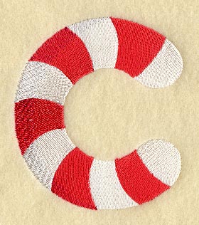 Candy Cane Lower Case Letter c - 5 inch