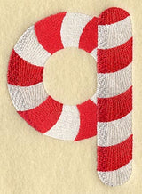Candy Cane Lower Case Letter q - 5 inch
