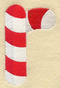 Candy Cane Lower Case Letter r - 5 inch