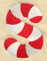 Candy Cane Lower Case Letter s - 5 inch
