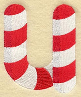 Candy Cane Lower Case Letter u - 5 inch
