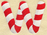 Candy Cane Lower Case Letter w - 5 inch