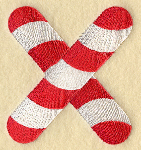 Candy Cane Lower Case Letter x - 5 inch
