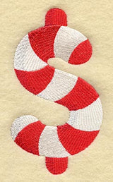 Candy Cane Symbol Dollar Sign - 5 inch