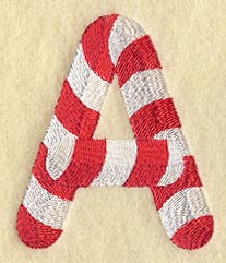 Candy Cane Letter A - 5 inch