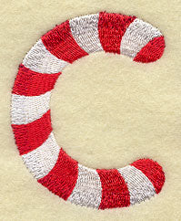 Candy Cane Letter C - 5 inch