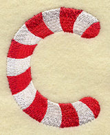 Candy Cane Letter C - 5 inch