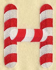 Candy Cane Letter H - 5 inch