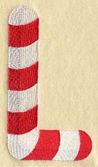 Candy Cane Letter L - 5 inch