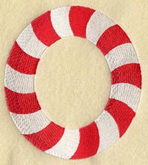 Candy Cane Letter O - 5 inch
