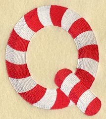 Candy Cane Letter Q - 5 inch