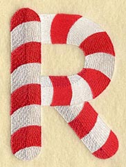 Candy Cane Letter R - 5 inch