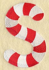 Candy Cane Letter S - 5 inch