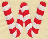 Candy Cane Letter W - 5 inch