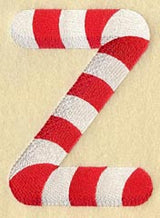 Candy Cane Letter Z - 5 inch