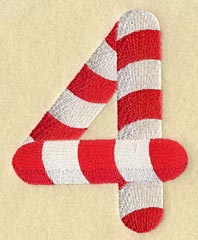 Candy Cane Number 4 - 5 inch
