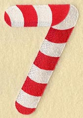Candy Cane Number 7 - 5 inch