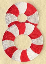 Candy Cane Number 8 - 5  inch