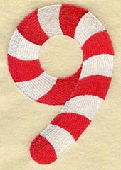 Candy Cane Number 9 - 5 inch