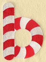 Candy Cane Lower Case Letter b - 5 inch