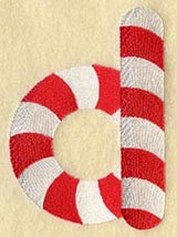 Candy Cane Lower Case Letter d - 5 inch