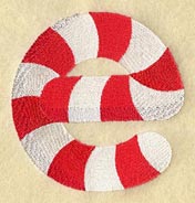 Candy Cane Lower Case Letter e - 5 inch
