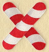 Candy Cane Lower Case Letter x - 5 inch