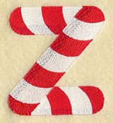 Candy Cane Lower Case Letter z - 5 inch