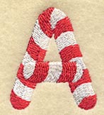 Candy Cane Letter A - 5 inch