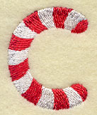 Candy Cane Letter C - 5 inch