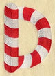 Candy Cane Letter D - 5 inch