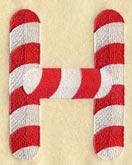 Candy Cane Letter H - 5 inch