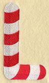 Candy Cane Letter L - 5 inch