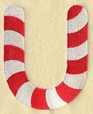 Candy Cane Letter U - 5 inch