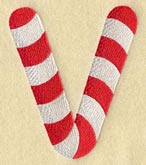 Candy Cane Letter V - 5 inch
