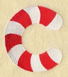 Candy Cane Lower Case Letter c - 5 inch