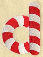 Candy Cane Lower Case Letter d - 5 inch