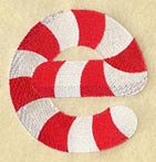Candy Cane Lower Case Letter e - 5 inch
