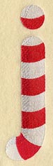 Candy Cane Lower Case Letter j - 5 inch