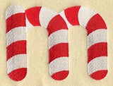 Candy Cane Lower Case Letter m - 5 inch