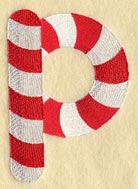 Candy Cane Lower Case Letter p - 5 inch