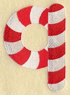 Candy Cane Lower Case Letter q - 5 inch