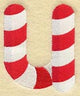 Candy Cane Lower Case Letter u - 5 inch