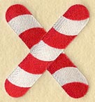 Candy Cane Lower Case Letter x - 5 inch