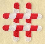 Candy Cane Symbol Number Sign - 5 inch