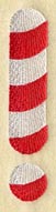 Candy Cane Symbol Exclamation Mark - 5 inch